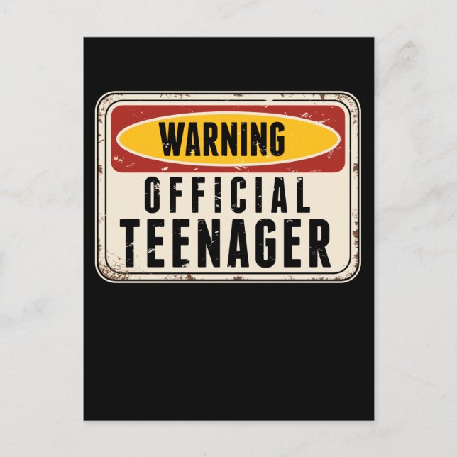 Warnung Offizieller Teenager-Jungs Mädchen 13. Geb Postkarte (Vorderseite)
