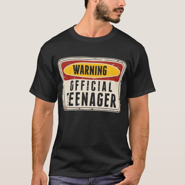 Warnung Offizieller Teenager-Jungs Mädchen 13. Geb T-Shirt (Vorderseite)