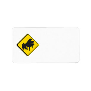 Warnung: Piano Player Ahead! Adressaufkleber