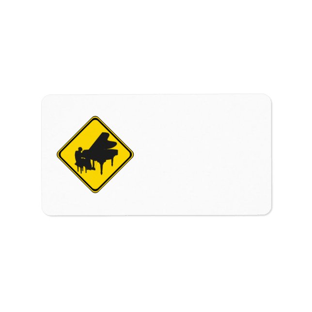 Warnung: Piano Player Ahead! Adressaufkleber (Vorne)