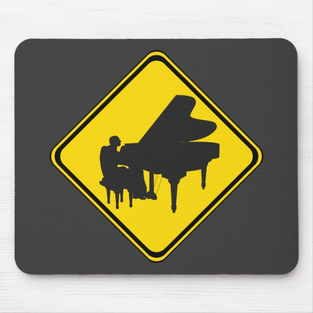 Warnung: Piano Player Ahead! Mousepad (Vorne)