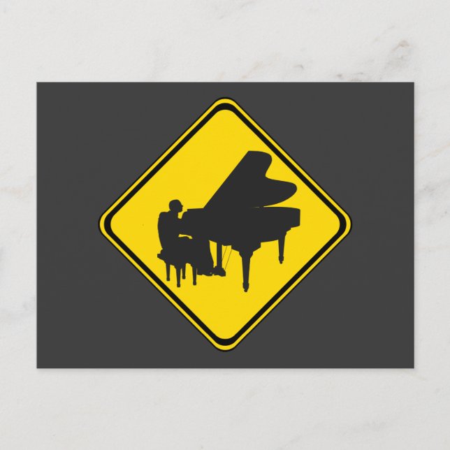 Warnung: Piano Player Ahead! Postkarte (Vorderseite)