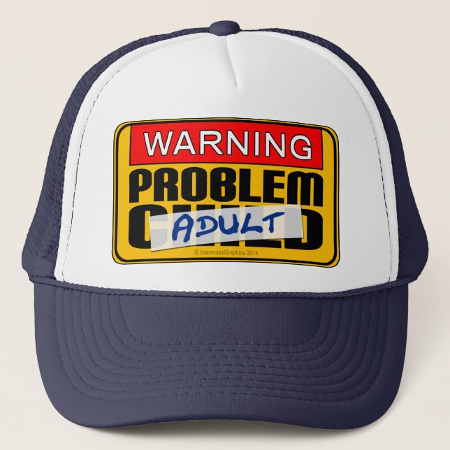 Warnung: Problem Adult Hat Truckerkappe (Vorderseite)