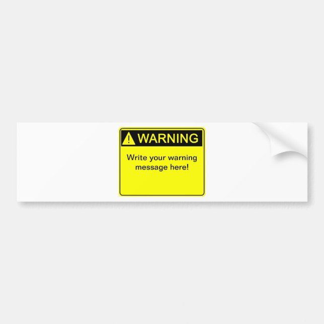 Warnung! - Schaffen Sie Ihren kundenspezifischen Autoaufkleber (Vorne)