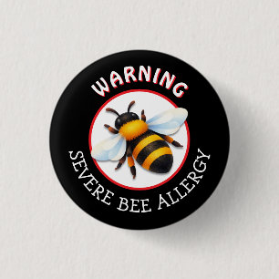 Warnung Schwer Allergie gegen Bienenstiche Alarmkn Button