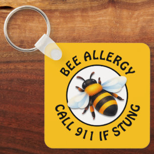 Warnung Schwerwiegende Bienenallergie-Warnknopf Schlüsselanhänger