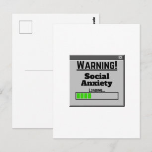 Warnung Soziale Angst lädt Tab Postkarte
