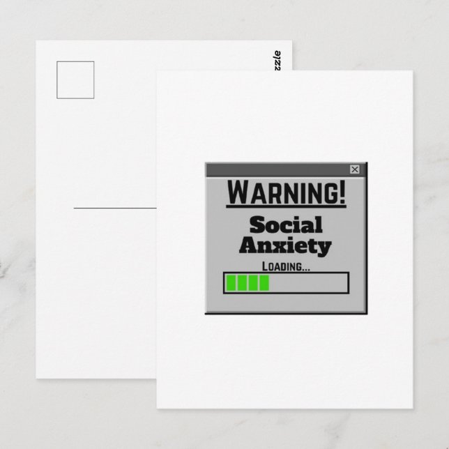 Warnung Soziale Angst lädt Tab  Postkarte (Vorne/Hinten)