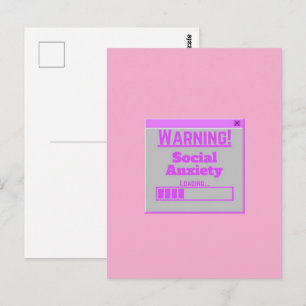 Warnung Soziale Angst Rosa Lade-Tab Postkarte