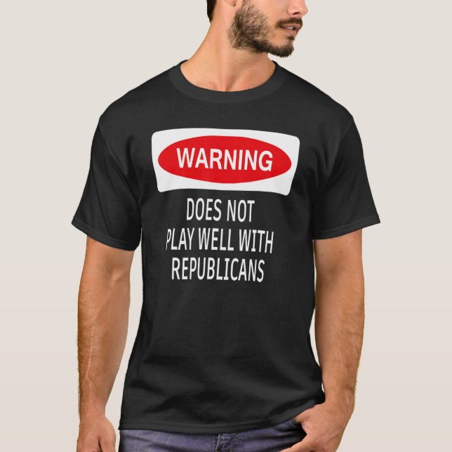Warnung spielt bei den Republikanern Demokraten ni T-Shirt (Vorderseite)