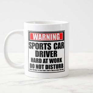 Warnung Sportwagenfahrer hart am Arbeitsplatz Jumbo-Tasse