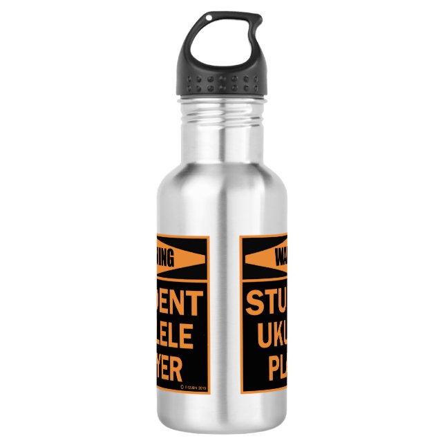 Warnung! Student Ukulele Player! Edelstahlflasche (Vorderseite)