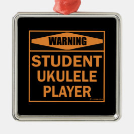 Warnung! Student Ukulele Player! Silbernes Ornament