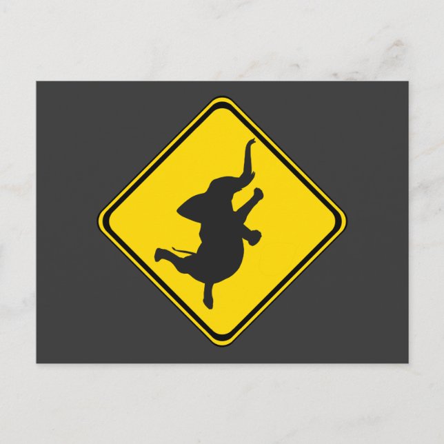 Warnung: Tanzt Elefant Xing! Postkarte (Vorderseite)