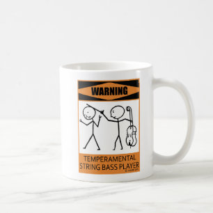 Warnung Temperamentvolle String Bass Player Kaffee Kaffeetasse