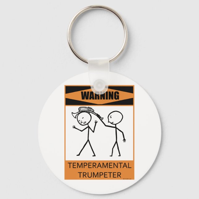 Warnung: Temperamentvoller Trumpeter Schlüsselanhänger (Vorderseite)