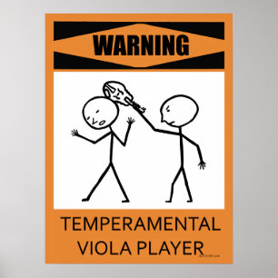 Warnung: Temperamentvolles Viola Player Poster