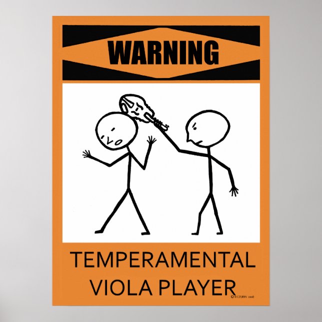 Warnung: Temperamentvolles Viola Player Poster (Vorne)