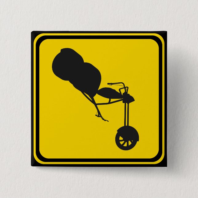 Warnung, Trikes Xing! Button (Vorderseite)