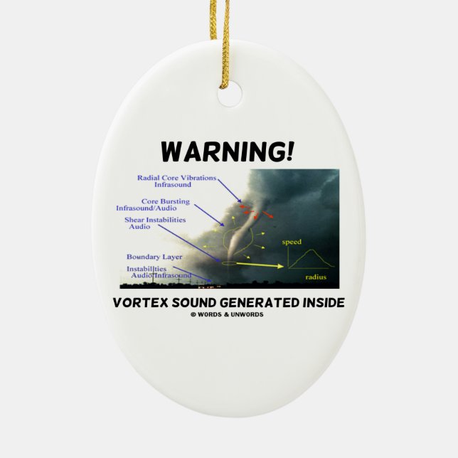 Warnung! Turbulenz-Ton erzeugtes Innere (Tornado) Keramik Ornament (Hinten)