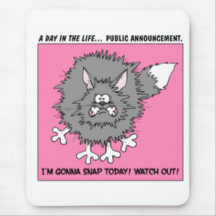 Warnung: Über betonte heraus Katze reißen Mousepad