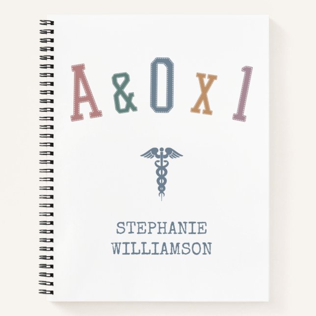 Warnung und Orientierung an Person A&OX1 Krankenge Notizbuch (Vorderseite)