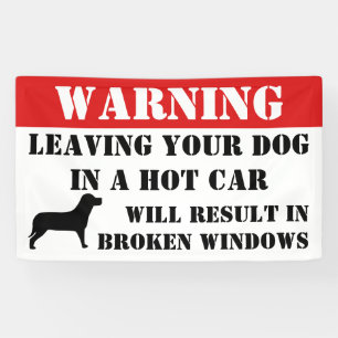 Warnung Verlassend Hund in Auto-Windows wird unter Banner
