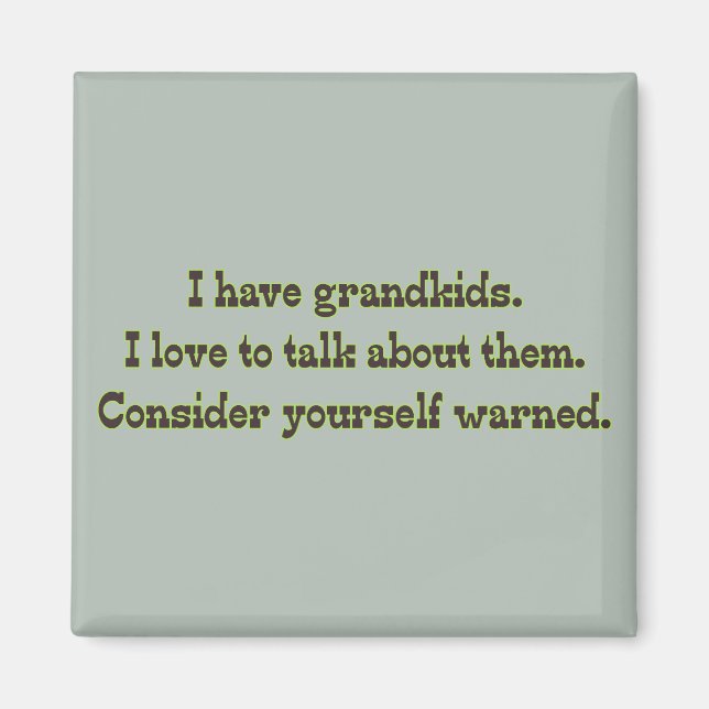 Warnung von Großeltern Magnet (Vorne)