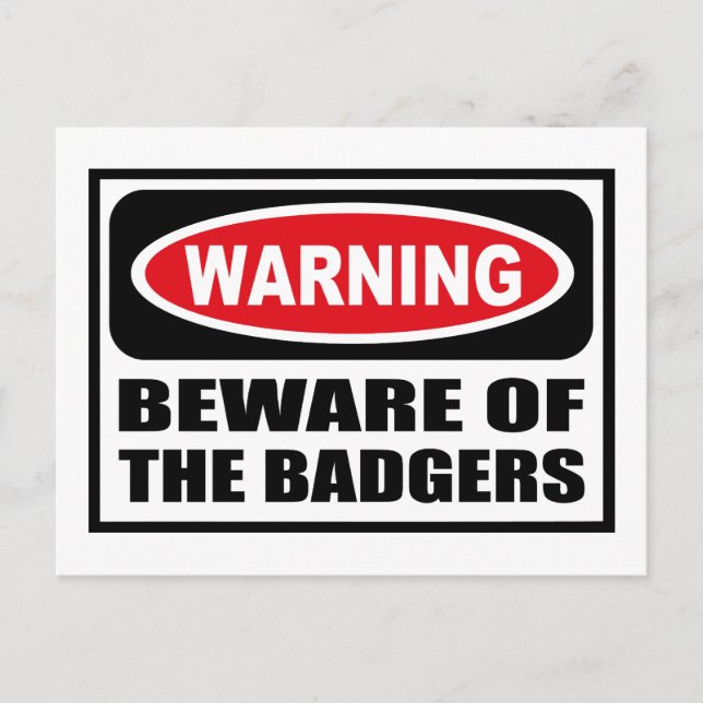 Warnung vor BEWACHEN DER BADGERS Postkarte (Vorderseite)