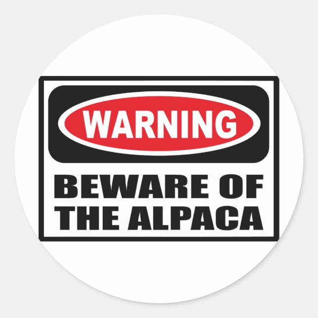 Warnung vor dem ALPACA-Aufkleber Runder Aufkleber (Vorderseite)