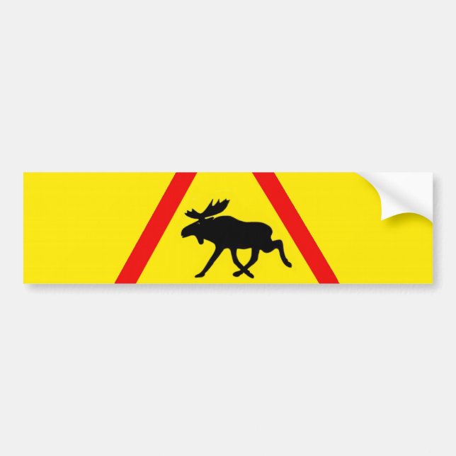 Warnung vor dem Elch Autoaufkleber (Vorne)