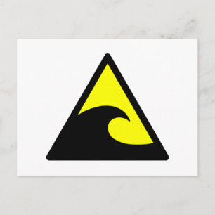 Warnung vor dem Tsunami Wave Sign Postkarte