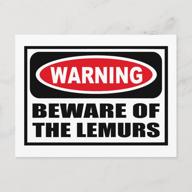 Warnung vor der LEMURS-Postkarte Postkarte (Vorderseite)