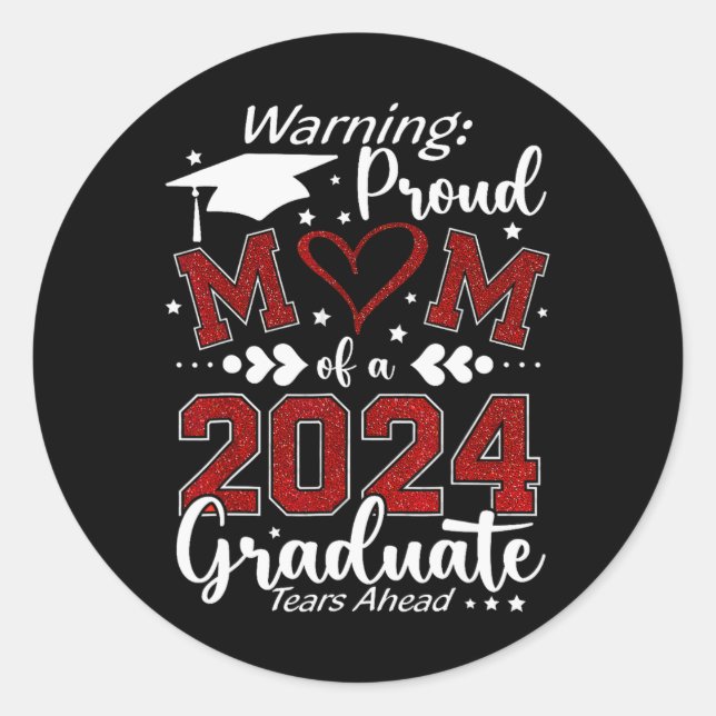 Warnung vor der Mama eines Graduate Tränes Runder Aufkleber (Vorderseite)