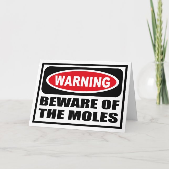 Warnung vor der MOLES-Grußkarte Karte (Vorderseite)