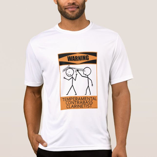Warnung vor einem temporären Kontrabass-Clarinetis T-Shirt (Vorderseite)