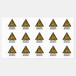 Warnung vor explosionsgefährdeten Stoffen, Explosi Etiketten