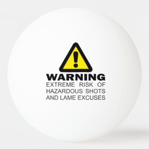 Warnung vor extremen Risiken, gefährliche Schussw Tischtennisball