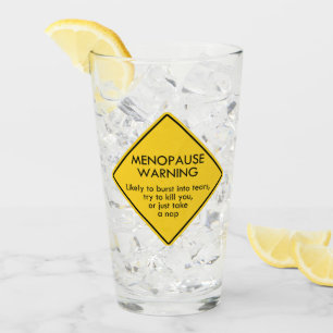 Warnung vor Menopause Glas