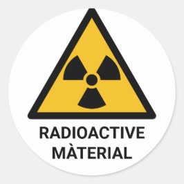 Warnung vor radioaktivem Material, Ionisierende St Runder Aufkleber