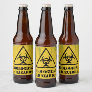 Warnung vor toxischen biologischen Gefahren Bierflaschenetikett