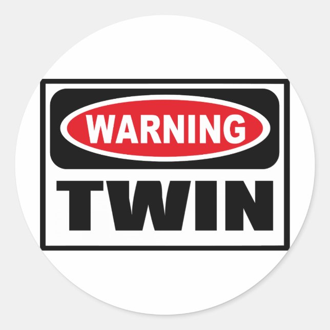 Warnung vor TWIN-Aufkleber Runder Aufkleber (Vorderseite)
