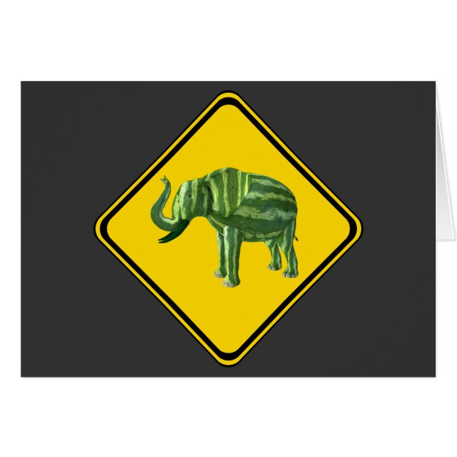 Warnung: Wassermelon Elefant Crossing! (Vorderseite (Horizontal))
