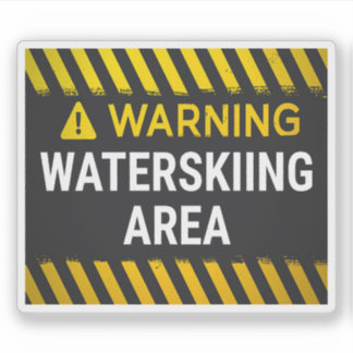 Warnung Wasserskigebiet Aufkleber