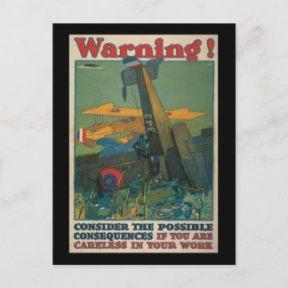 Warnung Weltkrieg II Postkarte