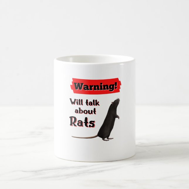 Warnung wird über Ratten sprechen Kaffeetasse (Mittel)