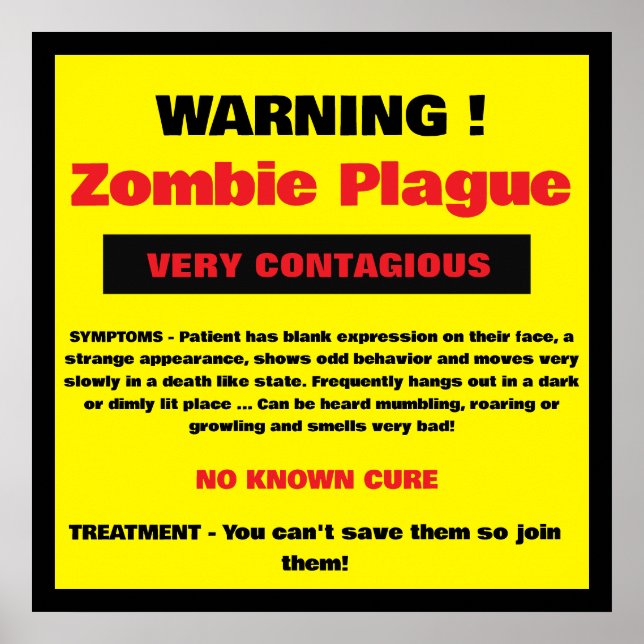 Warnung - Zombie-Seuche Poster (Vorne)