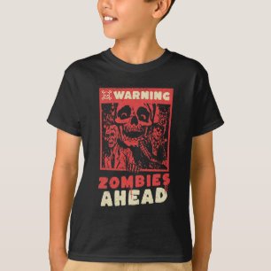 Warnung Zombies Halloween-Kostüm T-Shirt