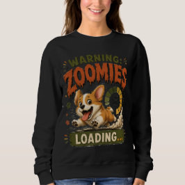 "Warnung Zoomies im Anflug"Lustiges Corgi Retro fü Sweatshirt