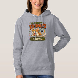 "Warnung Zoomies laden"Lustiger Corgi-Fan Retro Hoodie